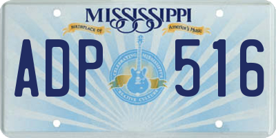 MS license plate ADP516