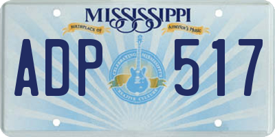 MS license plate ADP517