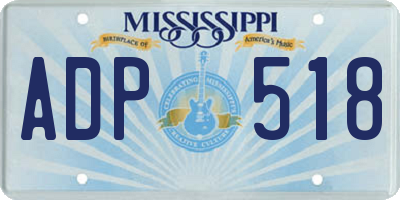 MS license plate ADP518