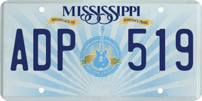 MS license plate ADP519