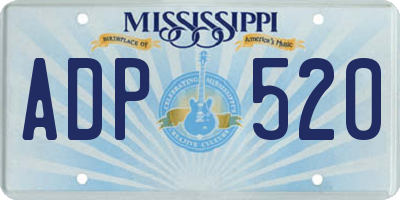 MS license plate ADP520