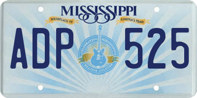 MS license plate ADP525