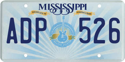MS license plate ADP526