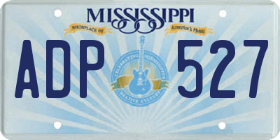 MS license plate ADP527