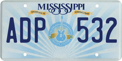 MS license plate ADP532