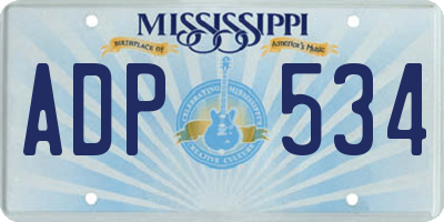 MS license plate ADP534