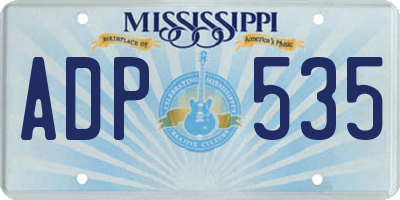 MS license plate ADP535