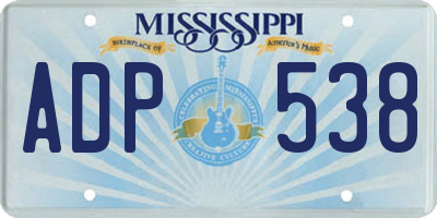 MS license plate ADP538