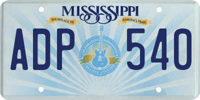 MS license plate ADP540