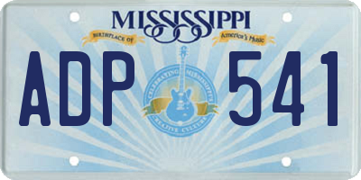 MS license plate ADP541