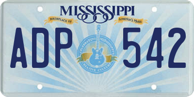MS license plate ADP542