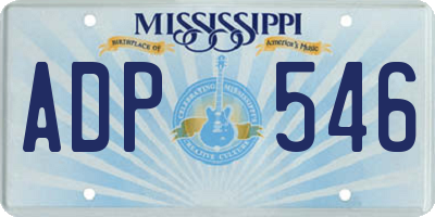 MS license plate ADP546