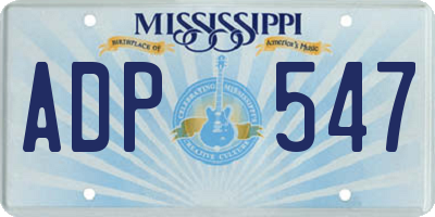 MS license plate ADP547