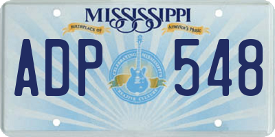 MS license plate ADP548
