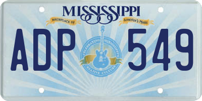 MS license plate ADP549