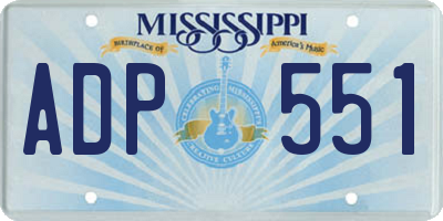 MS license plate ADP551