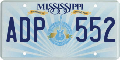 MS license plate ADP552