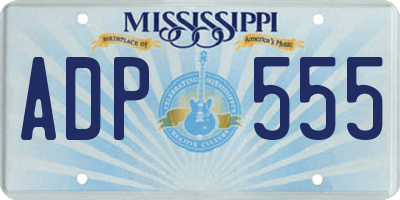 MS license plate ADP555