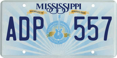 MS license plate ADP557