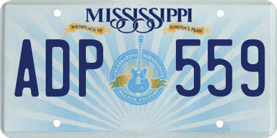 MS license plate ADP559