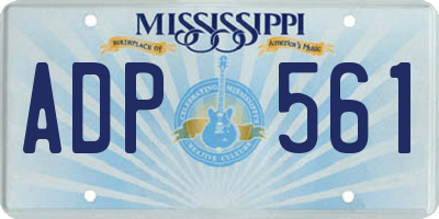 MS license plate ADP561