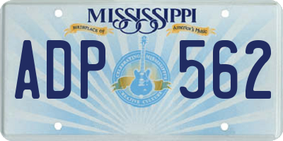 MS license plate ADP562