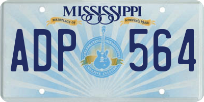 MS license plate ADP564