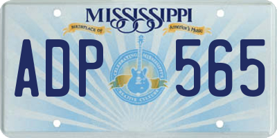 MS license plate ADP565