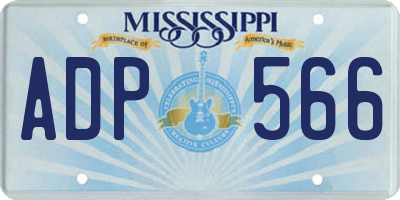 MS license plate ADP566