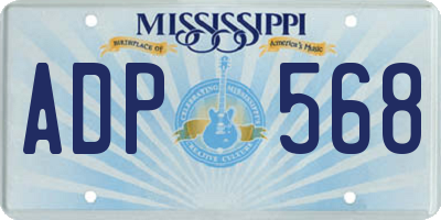 MS license plate ADP568