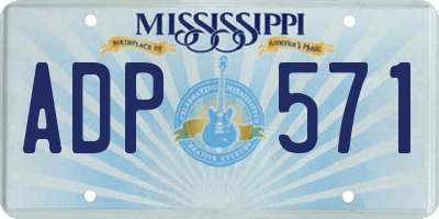 MS license plate ADP571