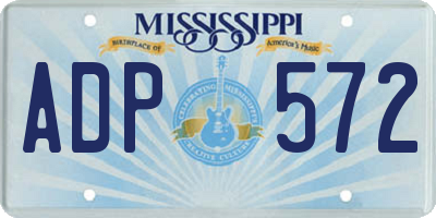 MS license plate ADP572