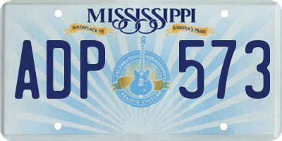 MS license plate ADP573