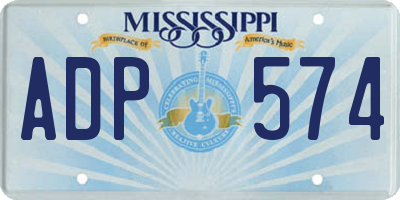 MS license plate ADP574