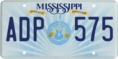 MS license plate ADP575