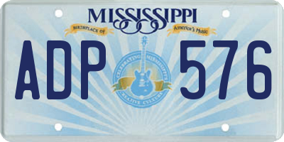MS license plate ADP576