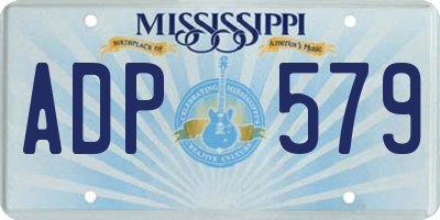 MS license plate ADP579