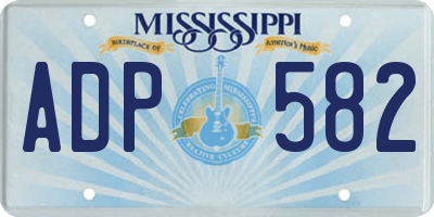 MS license plate ADP582
