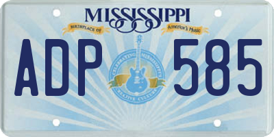 MS license plate ADP585