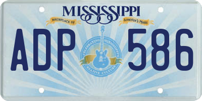 MS license plate ADP586