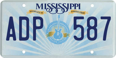 MS license plate ADP587