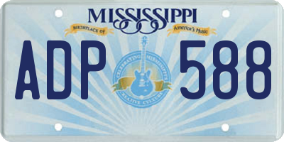 MS license plate ADP588