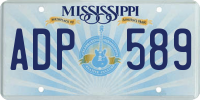 MS license plate ADP589