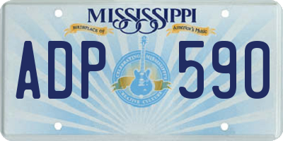 MS license plate ADP590