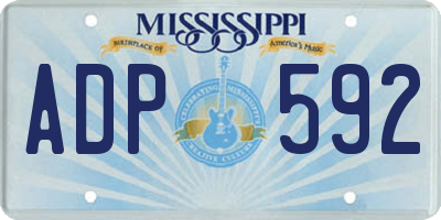 MS license plate ADP592
