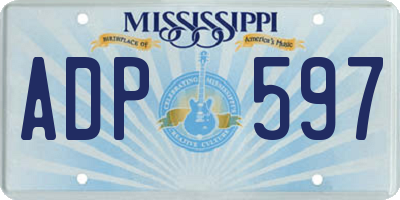 MS license plate ADP597