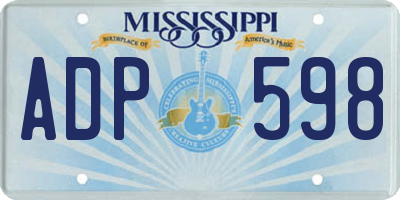 MS license plate ADP598