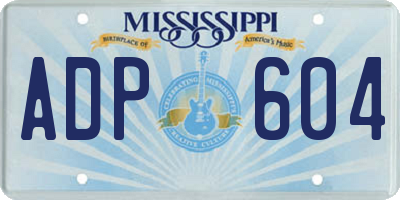 MS license plate ADP604