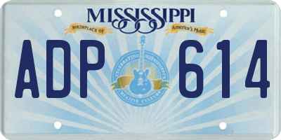 MS license plate ADP614