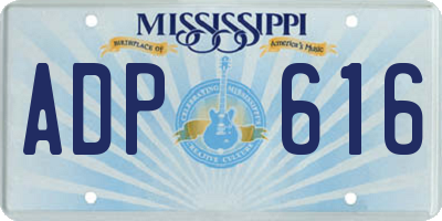 MS license plate ADP616